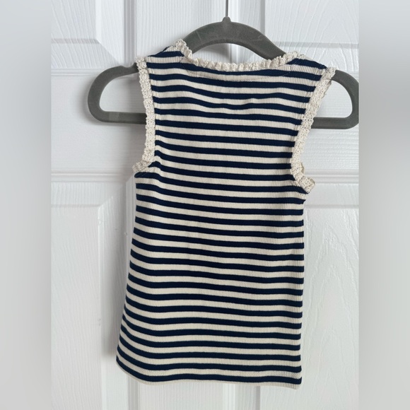 Mini Boden Navy and Cream Striped Tank Top - Picture 4 of 4